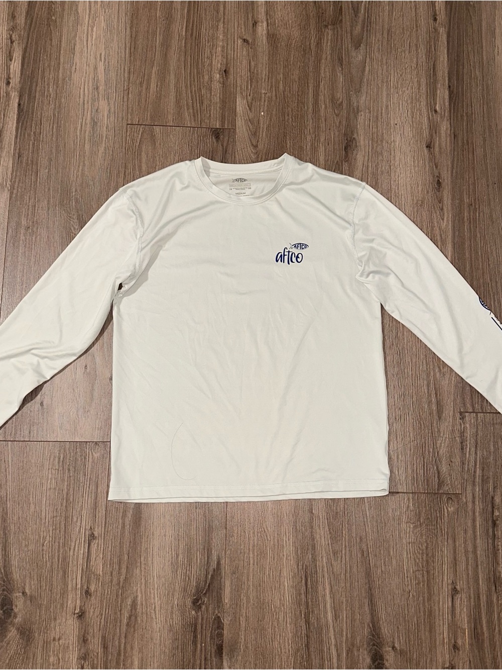 AFTCO Light Blue Long-Sleeve Logo Tee